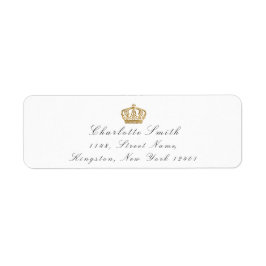 Guld Glitter OSA Krona Princess Möhippa White Returadress Etikett