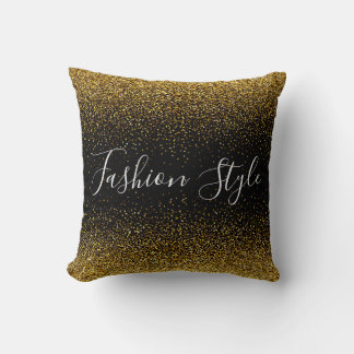 Guld Glitter på den svarta mode stil Kudde