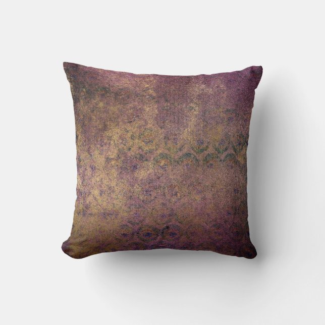 Guld Glitter på Lila Distress Kudde (Framsida)