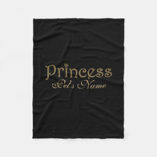 Guld- glitter på svartpersonligPrincess Dalta Fleecefilt