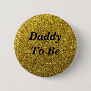 Guld Glitter pappa som ska vara babysknappen Knapp