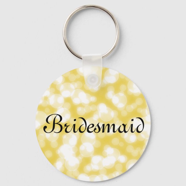 Guld Glitter Personlig Bridesmaid Nyckelring (Framsida)