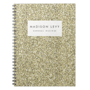 Guld Glitter Personlig Journal bärbar dator Anteckningsbok Med Spiral