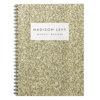 Guld Glitter Personlig Journal bärbar dator Anteckningsbok Med Spiral