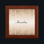 guld glitter, personlig minnesask<br><div class="desc">Pärlande guld glitter-droppar personlig namn. Textfunktionerna kan anpassas.</div>