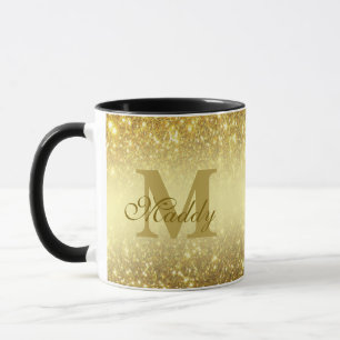 guld glitter personlig mugg