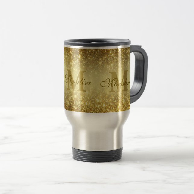 guld glitter personlig resemugg (Framsida höger)