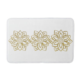 Guld Glitter Poinsettia Julvit Badrumsmatta