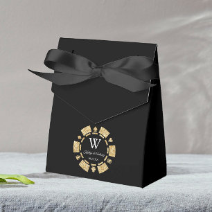 Guld Glitter Poker Chip Casino Bröllop Presentaskar