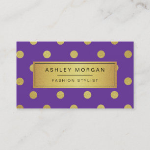 Guld Glitter Polka dots - Girly Lavender Lila Visitkort
