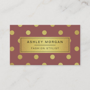 Guld Glitter Polka dots - Marsala Red Vin Färg Visitkort