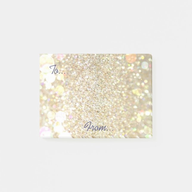 Guld- glitter postar det noterar post-it block (Framsida)