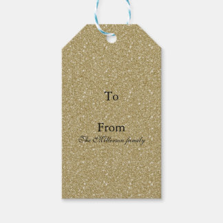 Guld Glitter Presentetikett