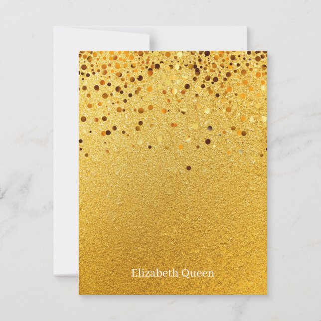 Guld Glitter Prick Inbjudan Pappersvaror (Framsida)