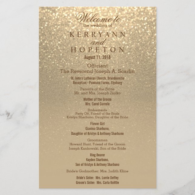 Guld Glitter - program (Framsida)