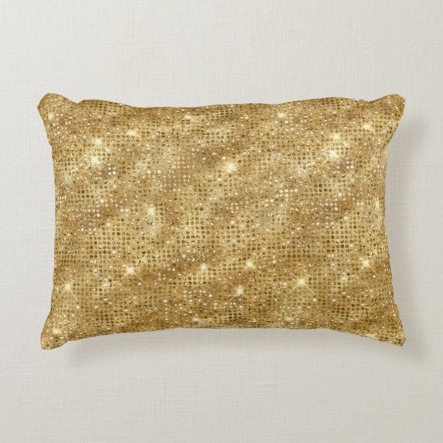 Guld Glitter Prydnadskudde (Framsidan)