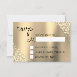 Guld Glitter Quinceanera OSA Inbjudningar