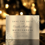 Guld Glitter Quinceanera Spara datum Spara Datumet<br><div class="desc">Meddela er kommande Quinceañera i stil med vår Guld Glitter Quinceañera Spara datum meddelande. Detta expertkort fångar kärnan i denna milstolpe firande, och blandar ungdomlig entusiasm med en gnutta glamor. Det här Spara datumkortet är perfekt och har en skarp accent från guld glitter som gör ditt meddelande mer sofistikerat och...</div>