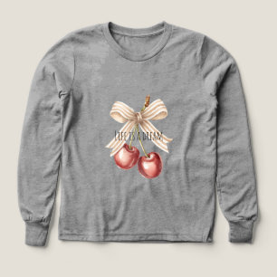 Guld Glitter Röda Körsbär T Shirt