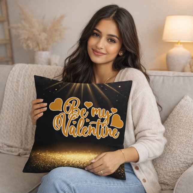 Guld Glitter Romantiskt Citat Present till Alla Hj Kudde (Skapare uppladdad)