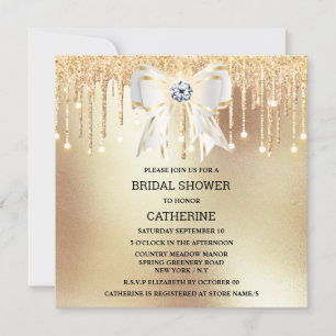 Guld glitter, romb, vit buskshimmer ljus inbjudningar