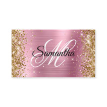 Guld Glitter Rosa Foil Finare Monogram