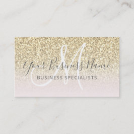 Guld Glitter Rosa Girly Business Logotyp Monogram Visitkort