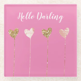 Guld Glitter Rosa Glam Heart Strings