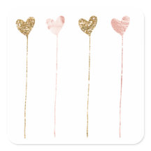 Guld Glitter Rosa Glam Heart Strings