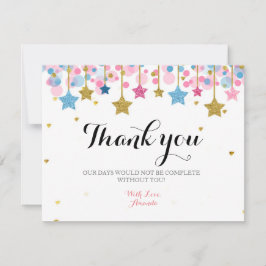 Guld glitter rosa måne tackkort tack kort