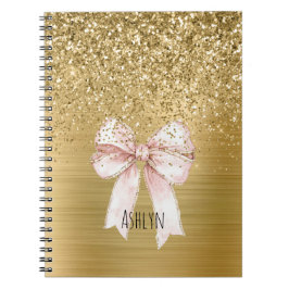 Guld Glitter Rosa Slinga Anteckningsbok