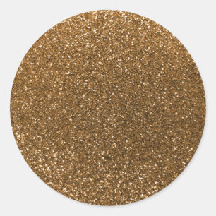Guld- glitter runt klistermärke