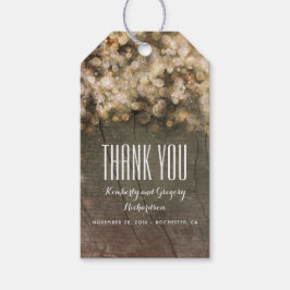 Guld Glitter Rustic Bröllop Presentetikett