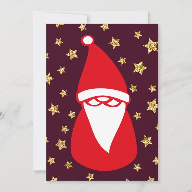 Guld Glitter Santa Starry Night Meddelande (Framsida)