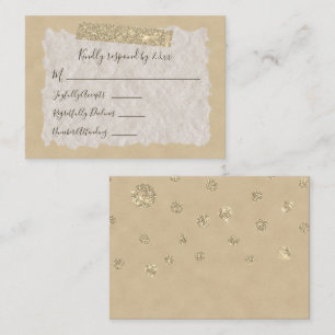 Guld Glitter Scrapbook Stil RSVP-kort Rådkort