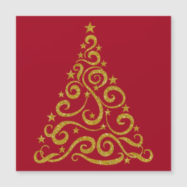 Guld Glitter Se Julgran Helgdag Magnet