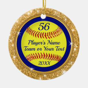 Guld Glitter ser ut som Personlig Softball Ornamen Julgransprydnad Keramik