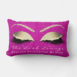 Guld Glitter Shock rosa Makeup Öga Lash Beauty Lumbarkudde