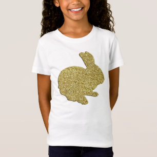 Guld Glitter Silhouette Påskhare Shirt T Shirt