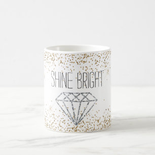 Guld Glitter Silver Diamond Shine Bright Kaffemugg