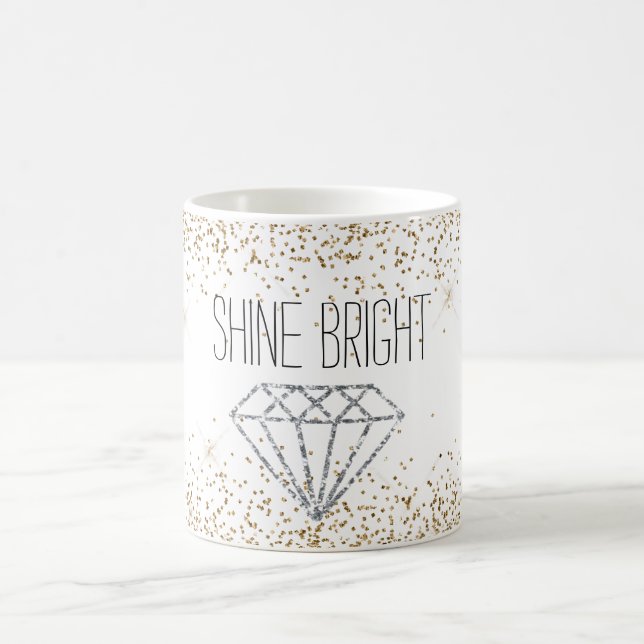 Guld Glitter Silver Diamond Shine Bright Kaffemugg (Center)