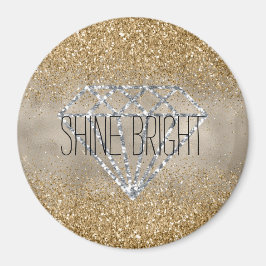 Guld Glitter Silver Diamond Shine Bright Magnet