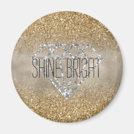 Guld Glitter Silver Diamond Shine Bright Magnet