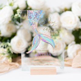 GULD GLITTER SJÖJUNGFRU SVAN i BARNS FÖDELSEDAG