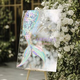 Guld Glitter Sjöjungfru Svan under sjön Välkomna