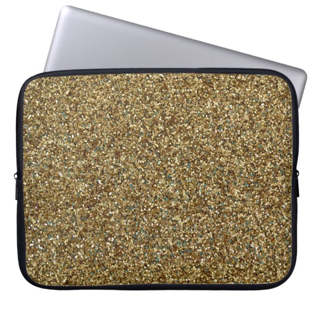 Guld Glitter Skriv ut Laptop sleeve (Framsidan)