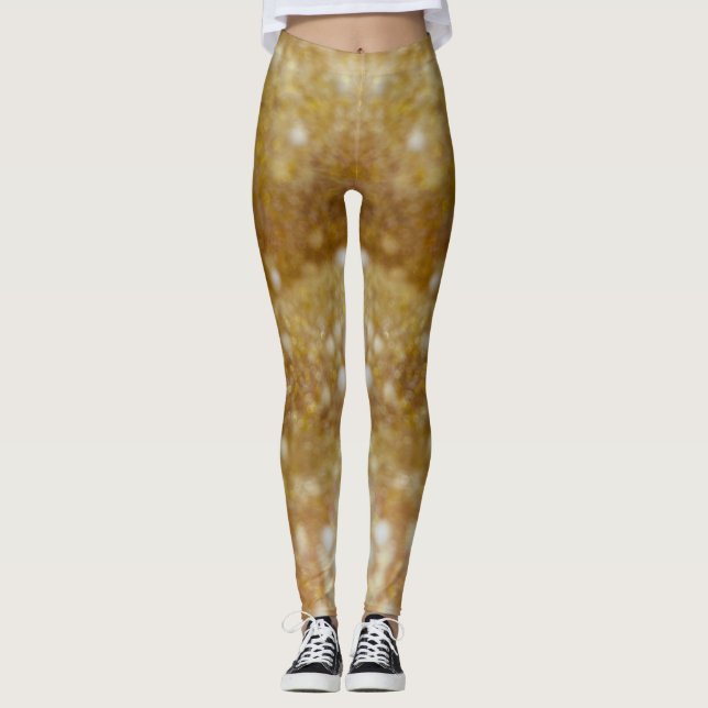 Guld Glitter Slime Leggings (Framsida)