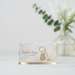 Guld Glitter Sopborste Dammsugare Opal Visitkort