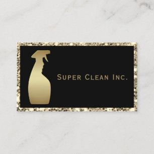 Guld Glitter Spray Flaska Luxury Städning Visitkort