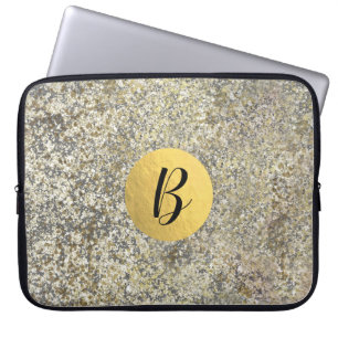 Guld Glitter Spricka Modern Chic Glam Glitter Laptop Sleeve